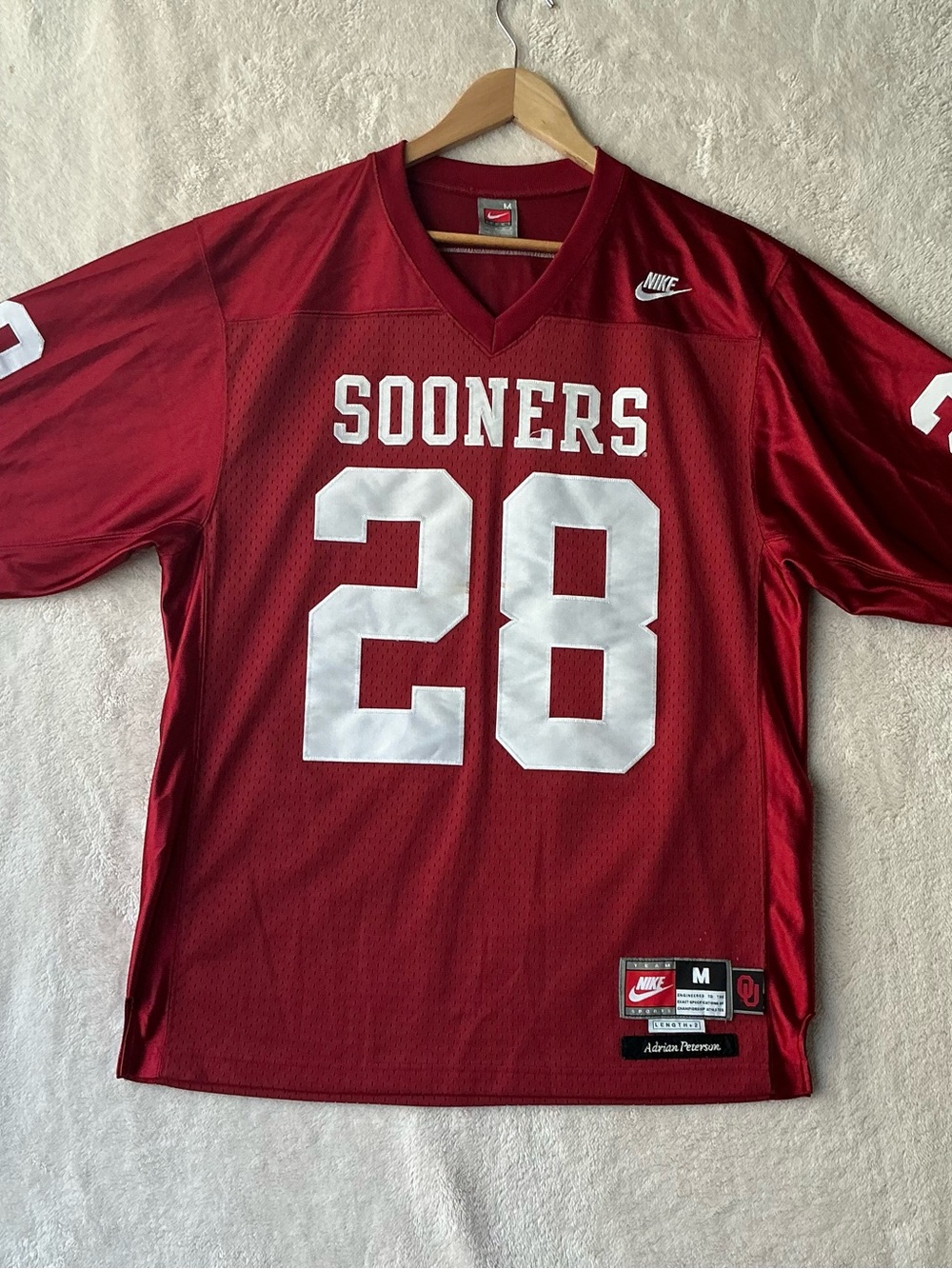 Nike Team Oklahoma Sooners Adrian Peterson #28 Football Jersey Men’s Medium